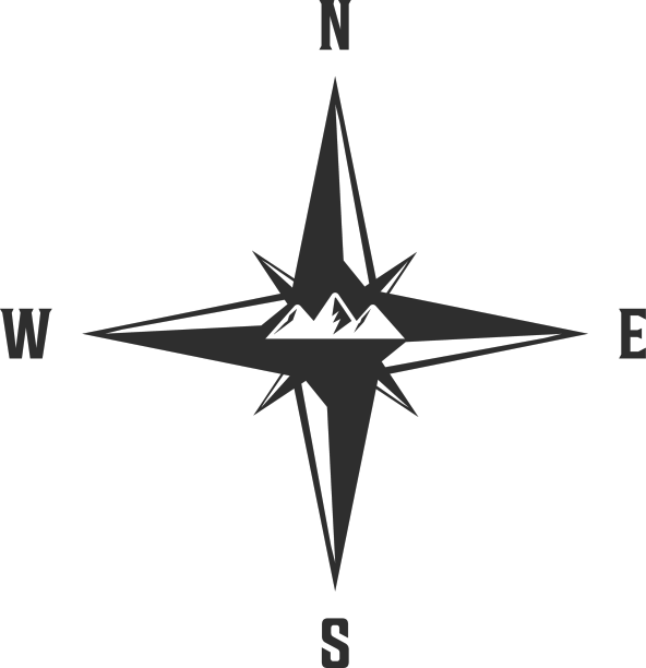 指南针山标志复古模板图标图片下载