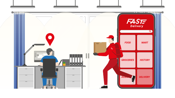 网上购物和快速送货的概念图片下载