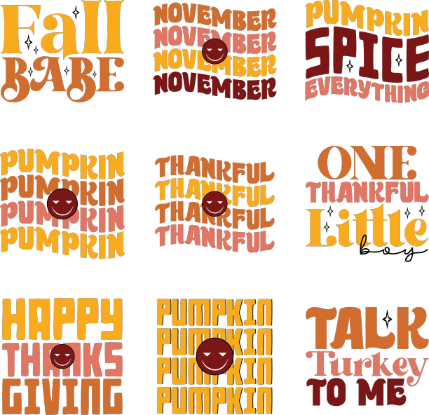 感恩节复古SVG设计包图片下载