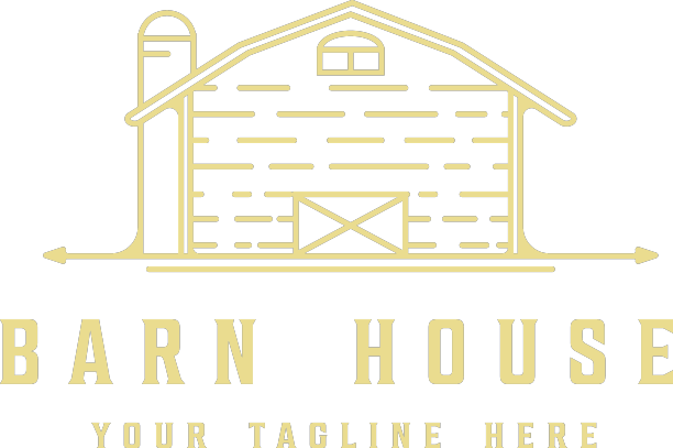 谷仓屋标志线条艺术模板平面设计图片下载