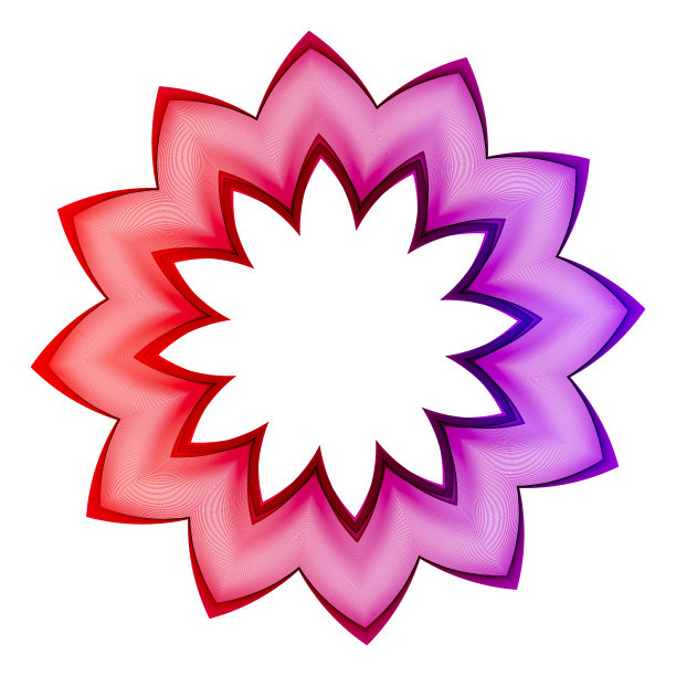 白色背景上粉色线条的矢量框架，设计元素图片下载