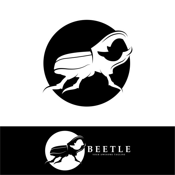 甲壳虫标志矢量图标插图设计图片下载