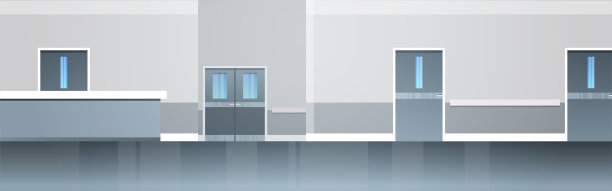 空医院走廊区无人及开放空间现代医院病房走廊室内设计。图片下载