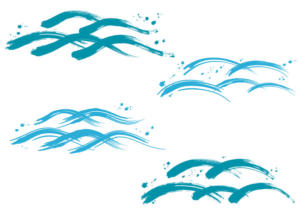 日式波浪套装刷触。图片下载