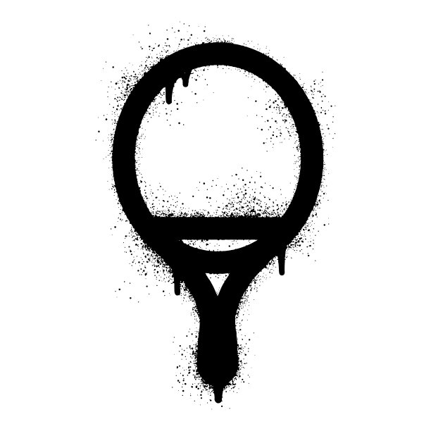 用黑色喷漆在乒乓球拍上涂鸦图片下载