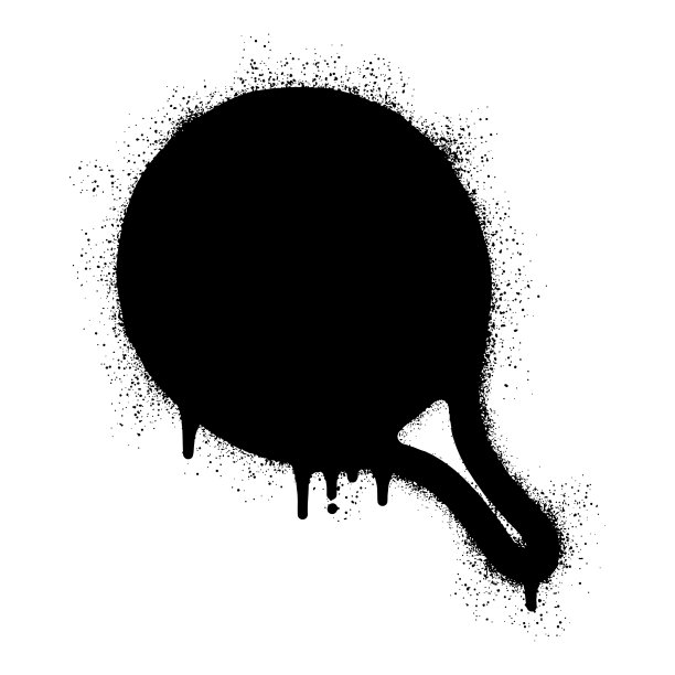 用黑色喷漆在乒乓球拍上涂鸦图片下载