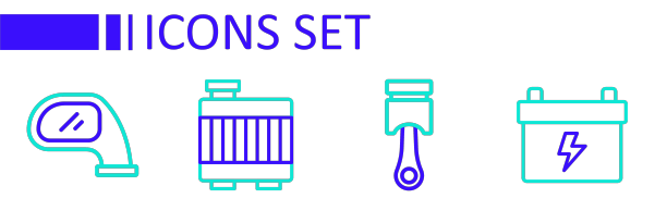 集线汽车蓄电池发动机活塞散热器图片下载