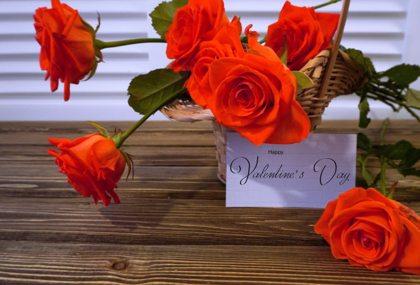 情人节快乐!卡片，在线横幅，贺卡，在情人节，花束与名片图片下载