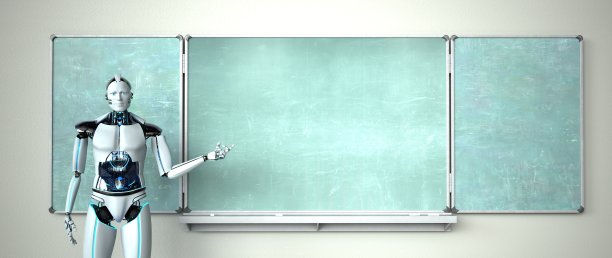 人形机器人黑板老师图片下载