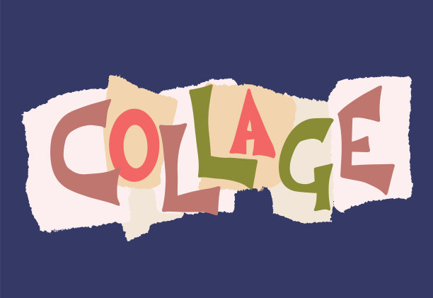 拼贴手写字母矢量素材图片下载