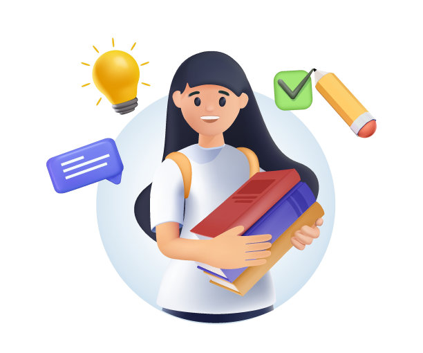 3D教育和自我发展概念插图。不同的人参与到教育过程中。概念培训，研讨会，回到学校，在线课程3D图片下载