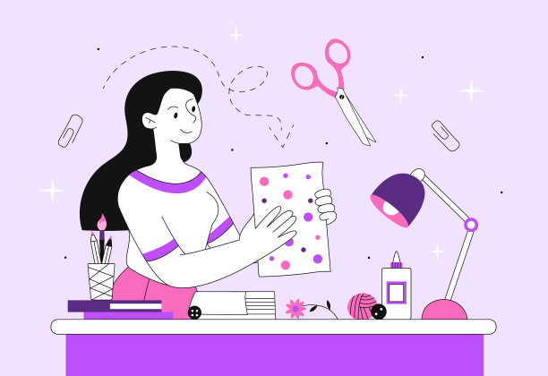 有剪贴簿爱好的女人图片下载