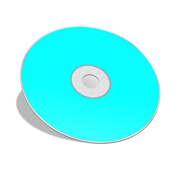 用于演示布局和设计的CD或DVD空白模板青色。光栅插图。图片下载