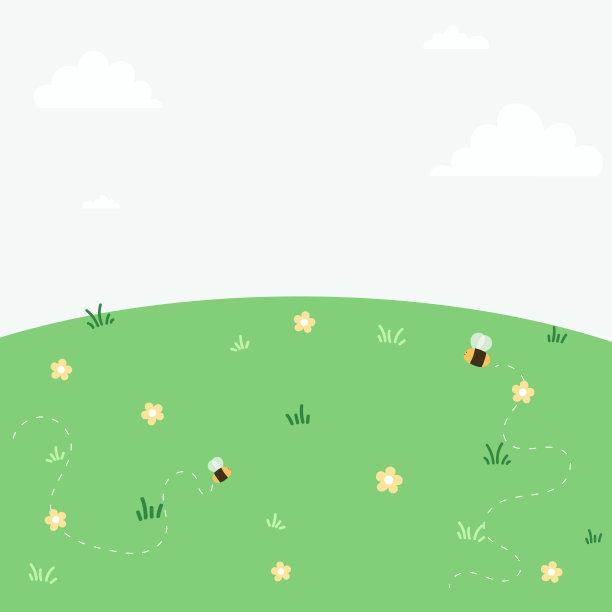 可爱的卡哇伊卡通景观背景山与天空图片下载