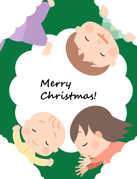 床上熟睡的可爱的孩子们图片下载