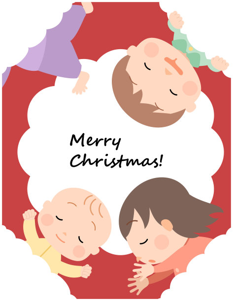 床上熟睡的可爱的孩子们图片下载