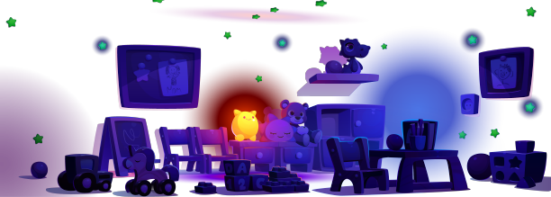 夜间幼儿园教室内部图片下载