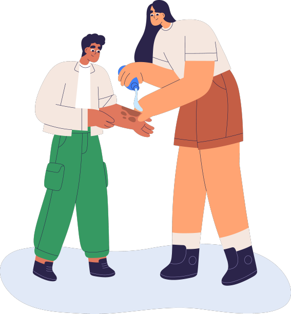 洒水清洗烧伤皮肤消毒图片下载