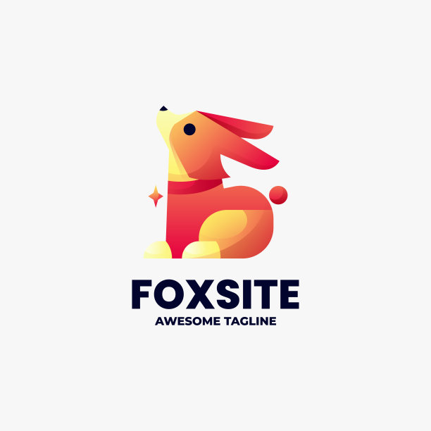 矢量插图福克斯站点渐变彩色风格。图片下载