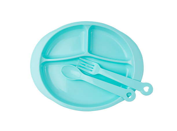 采购产品婴儿盘子孤立，空的孩子碗，彩色的孩子器具，小彩色幼儿餐具，新的婴儿盘子图片下载