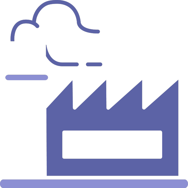 冒烟的厂房剪影图片下载