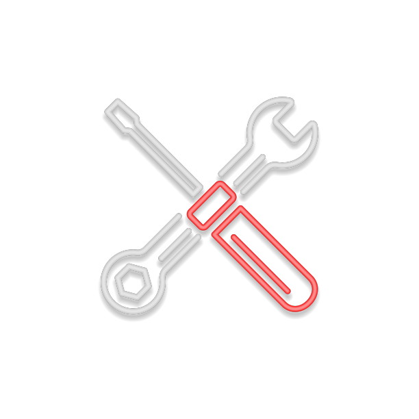 工具螺丝刀图标霓虹灯在浅色背景图片下载