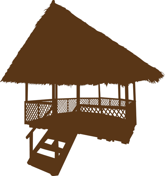 剪影海滩小屋竹图片下载