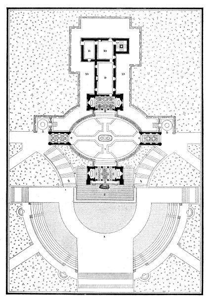 梵蒂冈皮亚别墅的平面图图片下载