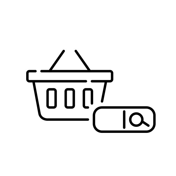 在线商店搜索。购物篮和酒吧。像素完美，可编辑的笔触图片下载