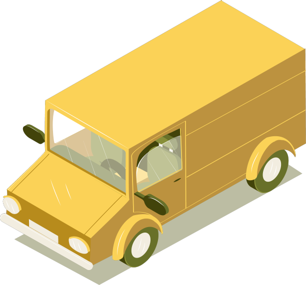 等距运输黄色小巴图片下载