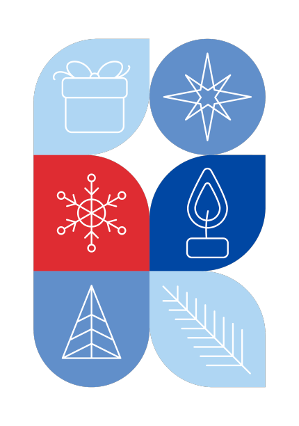 时尚的包豪斯图案圣诞海报图片下载