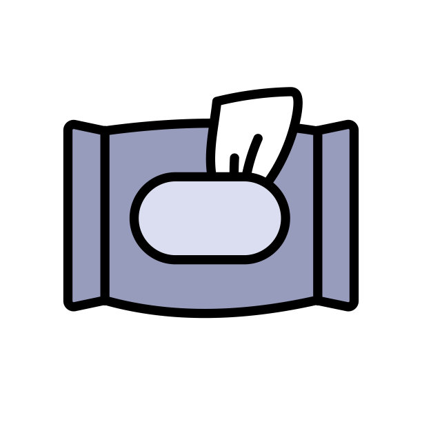 湿巾图标孤立在白色。矢量彩色插图图片下载