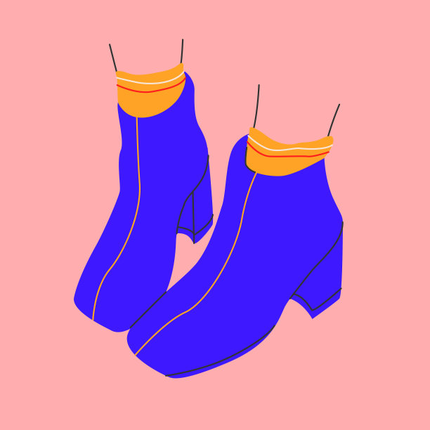 明亮的高跟鞋和有趣的袜子的图标图片下载