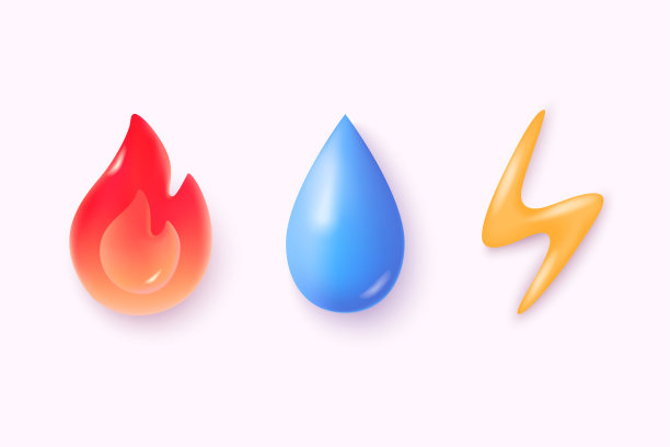 电，气化，水。3D图标的网站建筑计划信息图表。3D网络矢量插图。图片下载