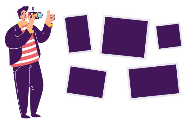 照相馆摄影摄影的摄影概念。矢量设计图形说明图片下载