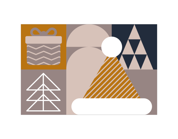 时尚的包豪斯图案圣诞海报图片下载