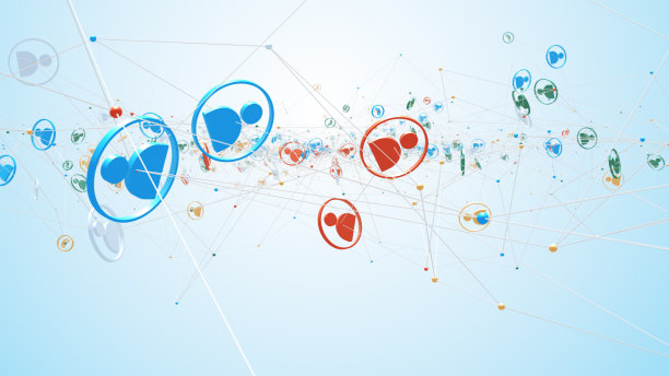 通过线连接的人图标的视图图片下载