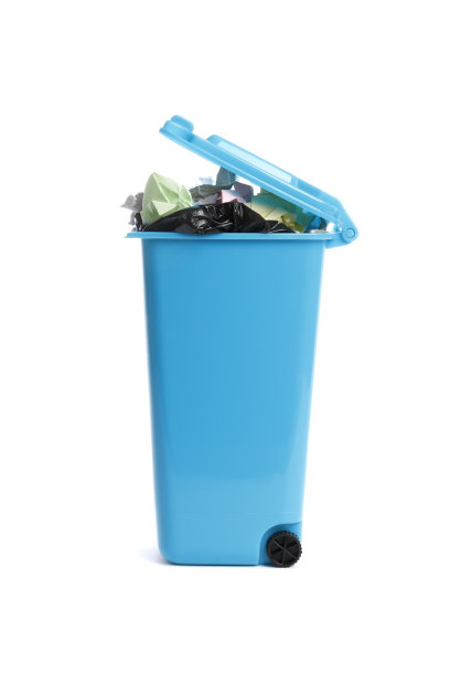 白色背景的垃圾桶。废物回收图片下载