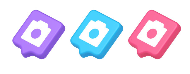 照片视频摄像机多媒体内容创建按钮光学镜头变焦装置三维语音气泡等距图标图片下载