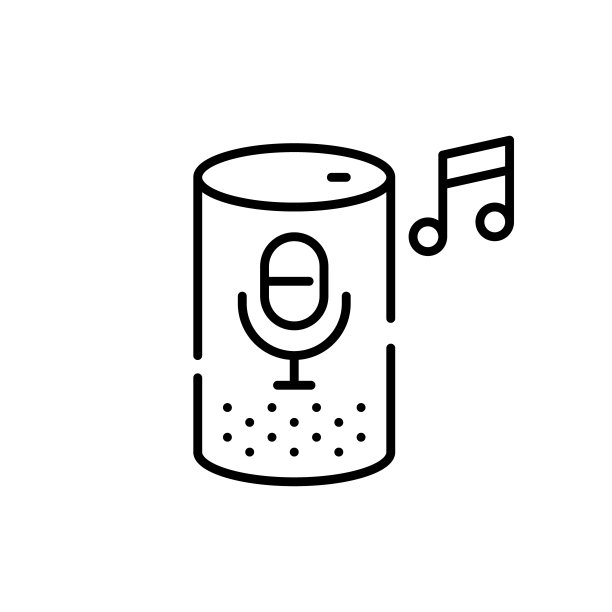 智能音箱播放音乐。像素完美，可编辑的笔触图片下载