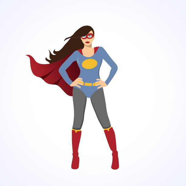 超级男人女人矢量设计白色背景图片下载