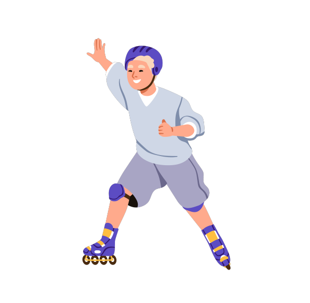 快乐的男孩滑旱冰鞋滚鞋图片下载