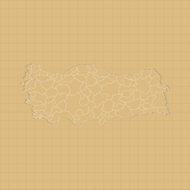 土耳其地图矢量模板与白色轮廓图形草图和老派风格孤立的网格纸背景图片下载