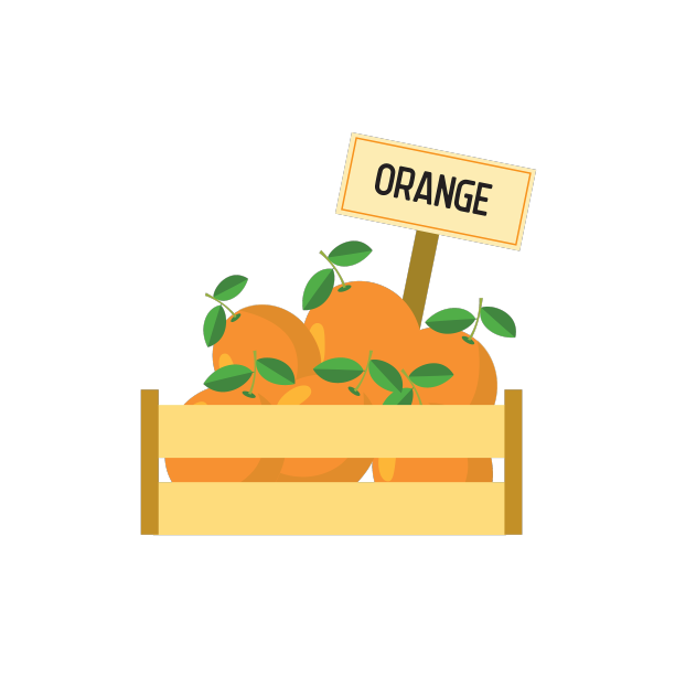 木箱中的橙色，白色背景上的橙色图片下载