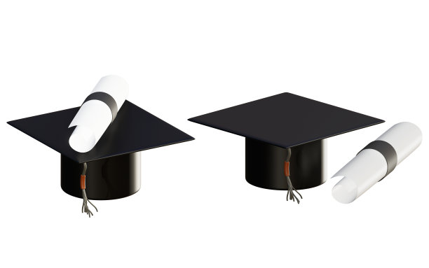 带证书的祝贺帽3D效果图，知识图片下载