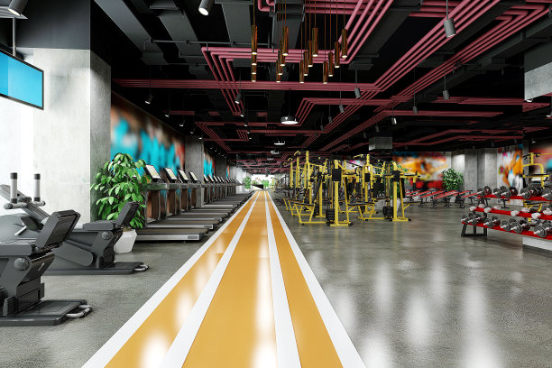 3d渲染健身房健身中心图片下载