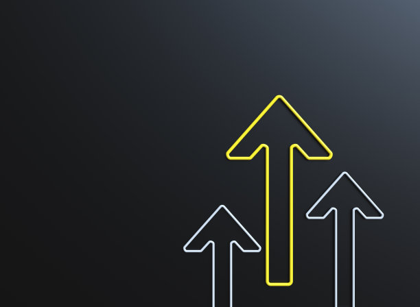 黑色背景上的三维箭头图片下载