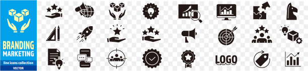 品牌，营销，产品，品牌，价值，图标集合向量图片下载