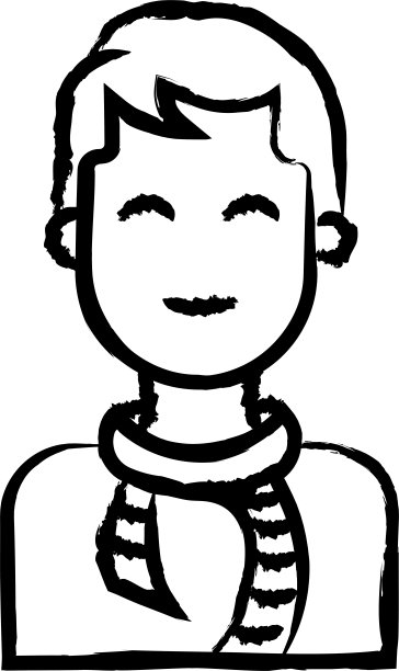 男人，手绘矢量头像插画图片下载