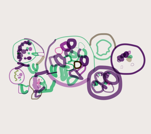 轮廓透明水彩静物餐盘图案图片下载